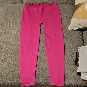 PINK Victoria's Secret Bold Pink Seamless Classic Logo Leggings